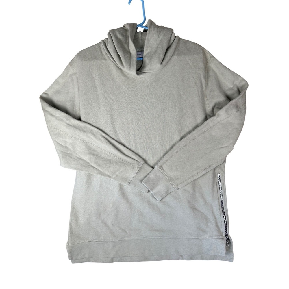 John Elliott Men Villain Side Zip Hoodie Sage Green Cotton French Terry Made USA